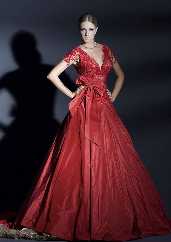 красное свадебное платье 13