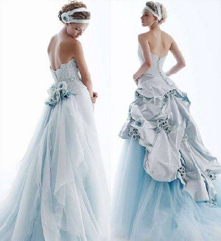 голубой цвет свадебного платья