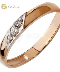 Кольцо золотое обручальное с бриллиантами