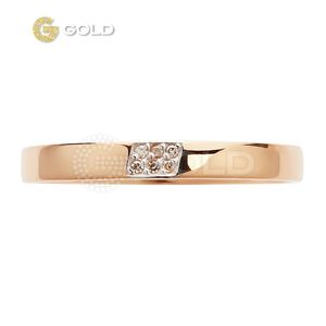 Кольцо золотое обручальное с бриллиантами