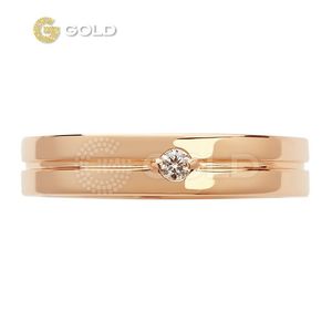 Кольцо золотое обручальное с бриллиантом