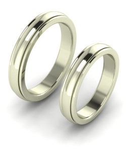 Обручальные кольца из белого золота-1059WRW