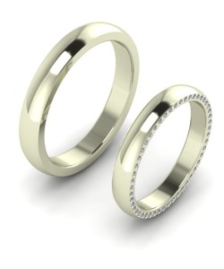 Обручальные кольца из белого золота-1026WRW