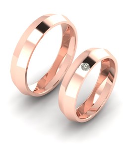 Обручальные кольца из красного золота-1024WRR