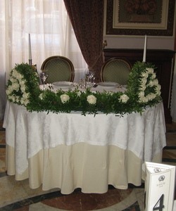 Композиция на стол жениха и невесты