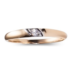 Обручальное кольцо с 1 фианитом из красного золота