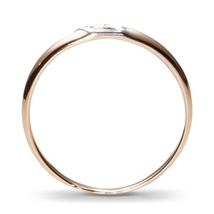 Обручальное кольцо с 1 фианитом из красного золота
