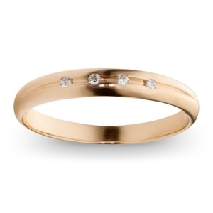Обручальное кольцо с фианитами из красного золота