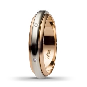 Обручальное кольцо с 6 бриллиантами 585 пробы