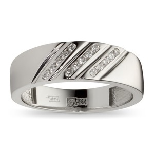 Обручальное кольцо  с 15 бриллиантами 585 пробы