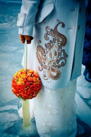 Букет невесты в форме шара