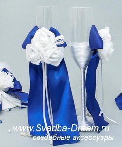 Синие фужеры на свадьбу