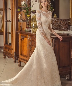 Свадебное платье русалка со шлейфом модель 1477