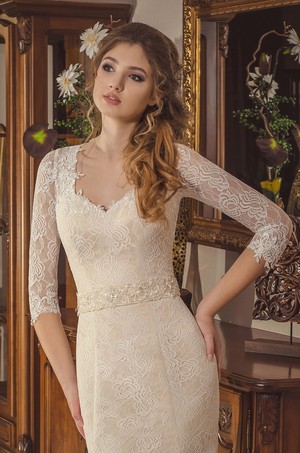 Свадебное платье русалка со шлейфом модель 1477