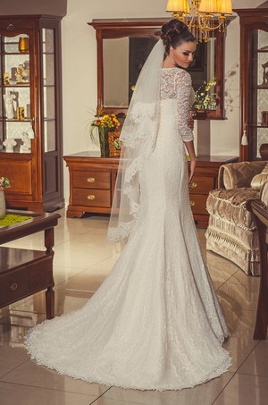 Свадебное платье русалка со шлейфом модель 1503