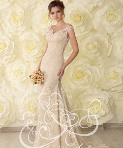 Нежное свадебное платье русалка со шлейфом